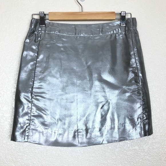 J. Crew Dresses & Skirts - J. CREW Metallic Silk Mini Skirt 2